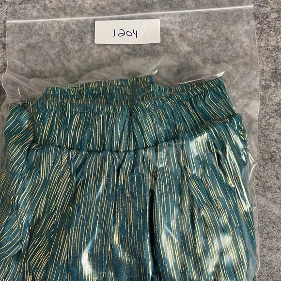 Nanette Lepore Skirt Womens M Teal Gold Pull On Elastic Waist Handkerchief Hem - Picture 16 of 16